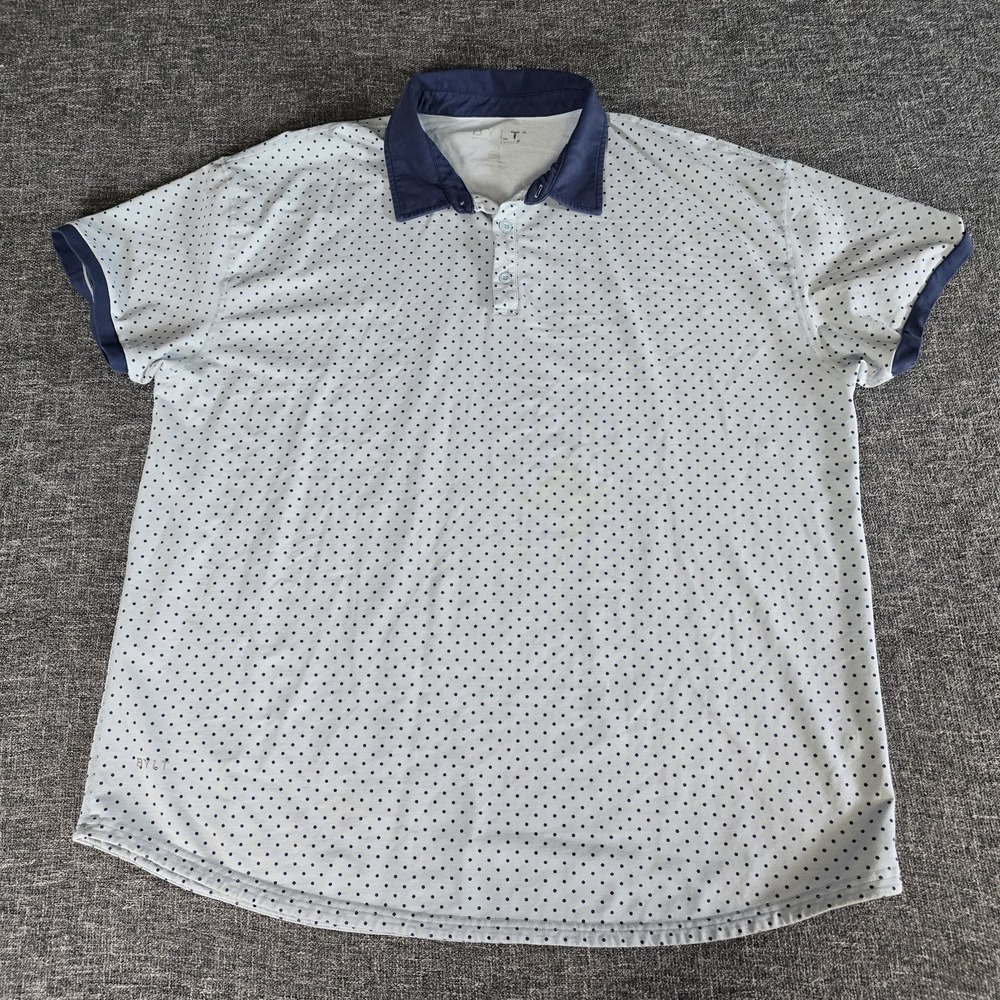 BYLT Premium Basics Mens XXXL Polka Dot Polo Shirt Blue